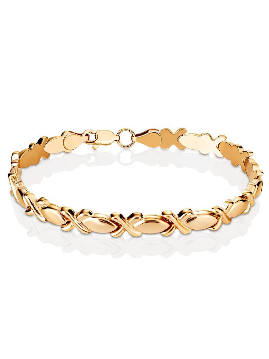 Ultra Feminine Design Golden Link Bracelet, image 