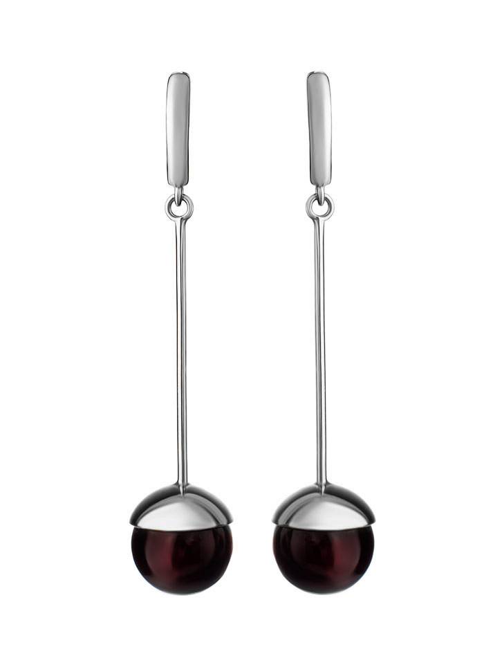 Silver Dangles With Cherry Amber The Paris, image , picture 4