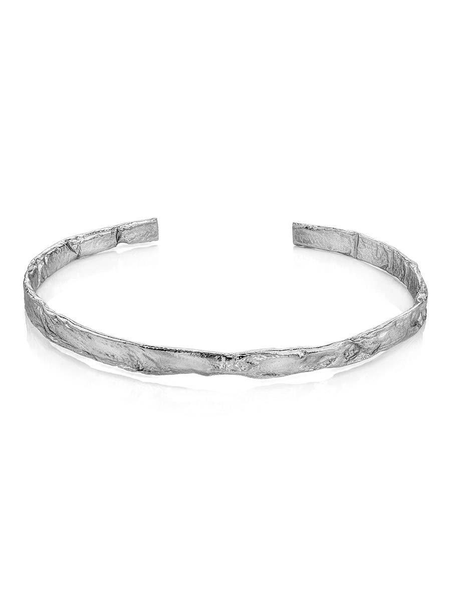 Hammered Silver Bangle Bracelet The Liquid, image , picture 4