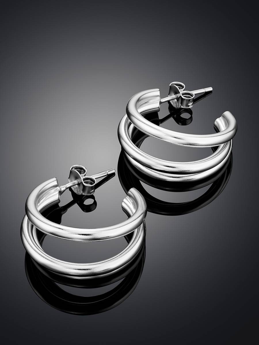 Amazing Silver Half Hoop Earrings The ICONIC