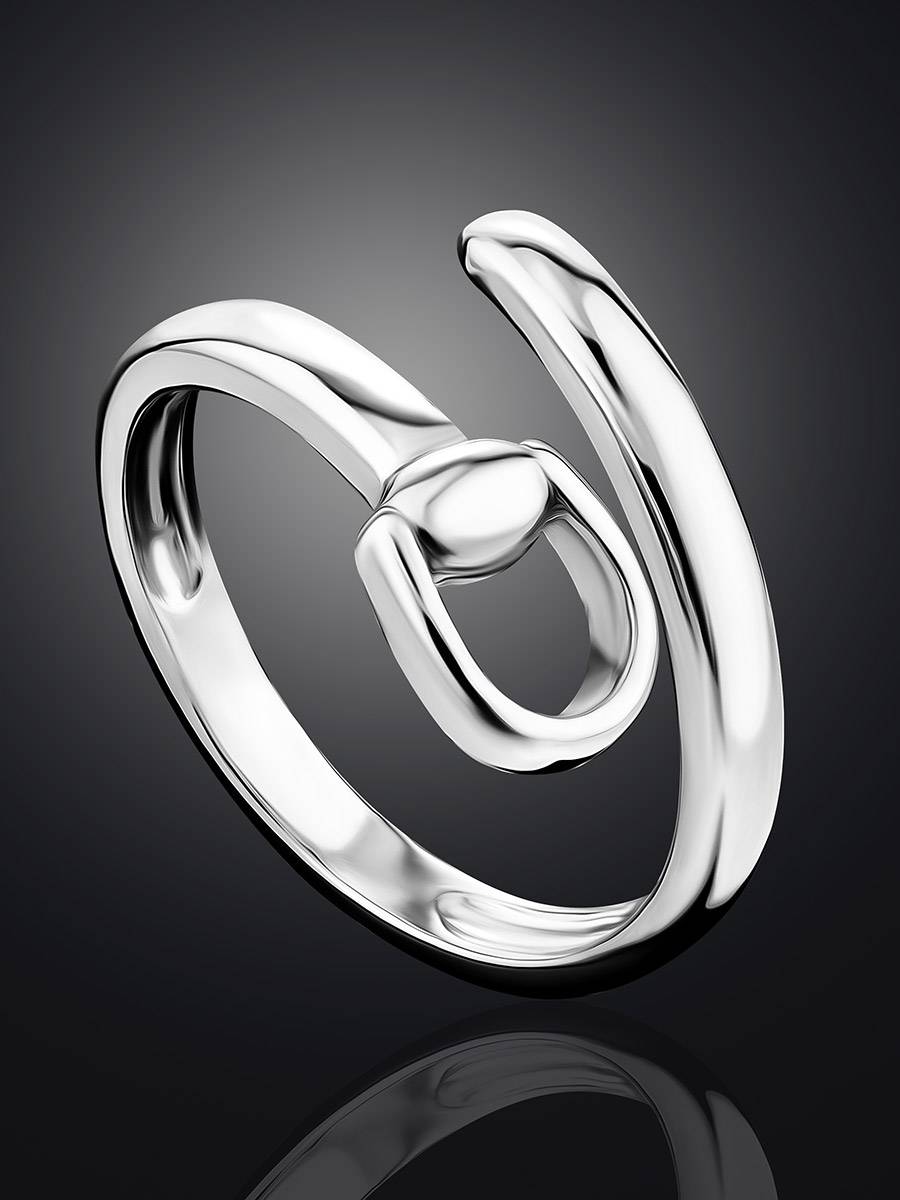 Stylish Belt Shaped Silver Coil Ring The ICONIC, Ring Size: Adjustable, image , picture 2
