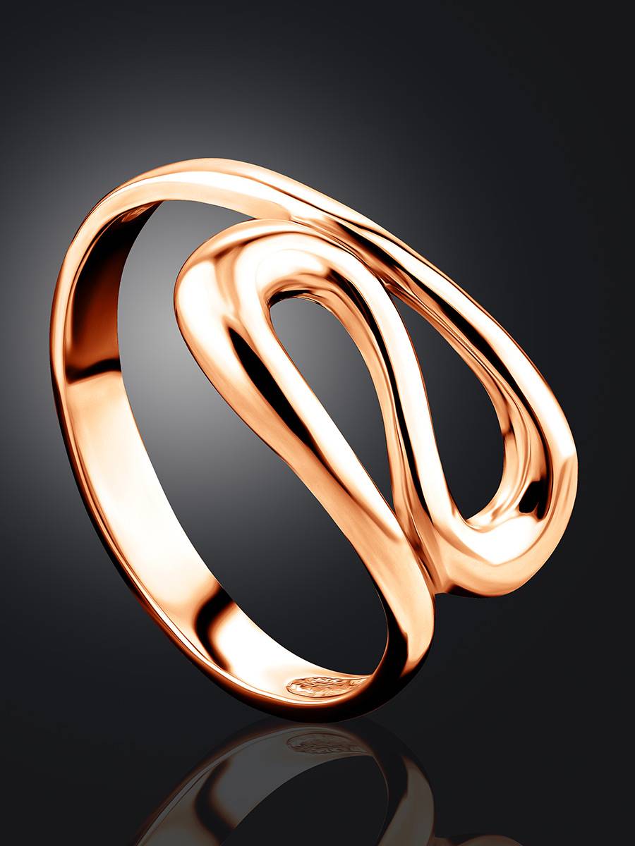Rose Gold Plated Silver Ring The Liquid, Ring Size: 5.5 / 16, image , picture 3
