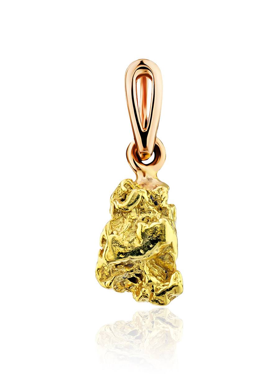 Textured 24K Gold Pendant The Nugget, image 