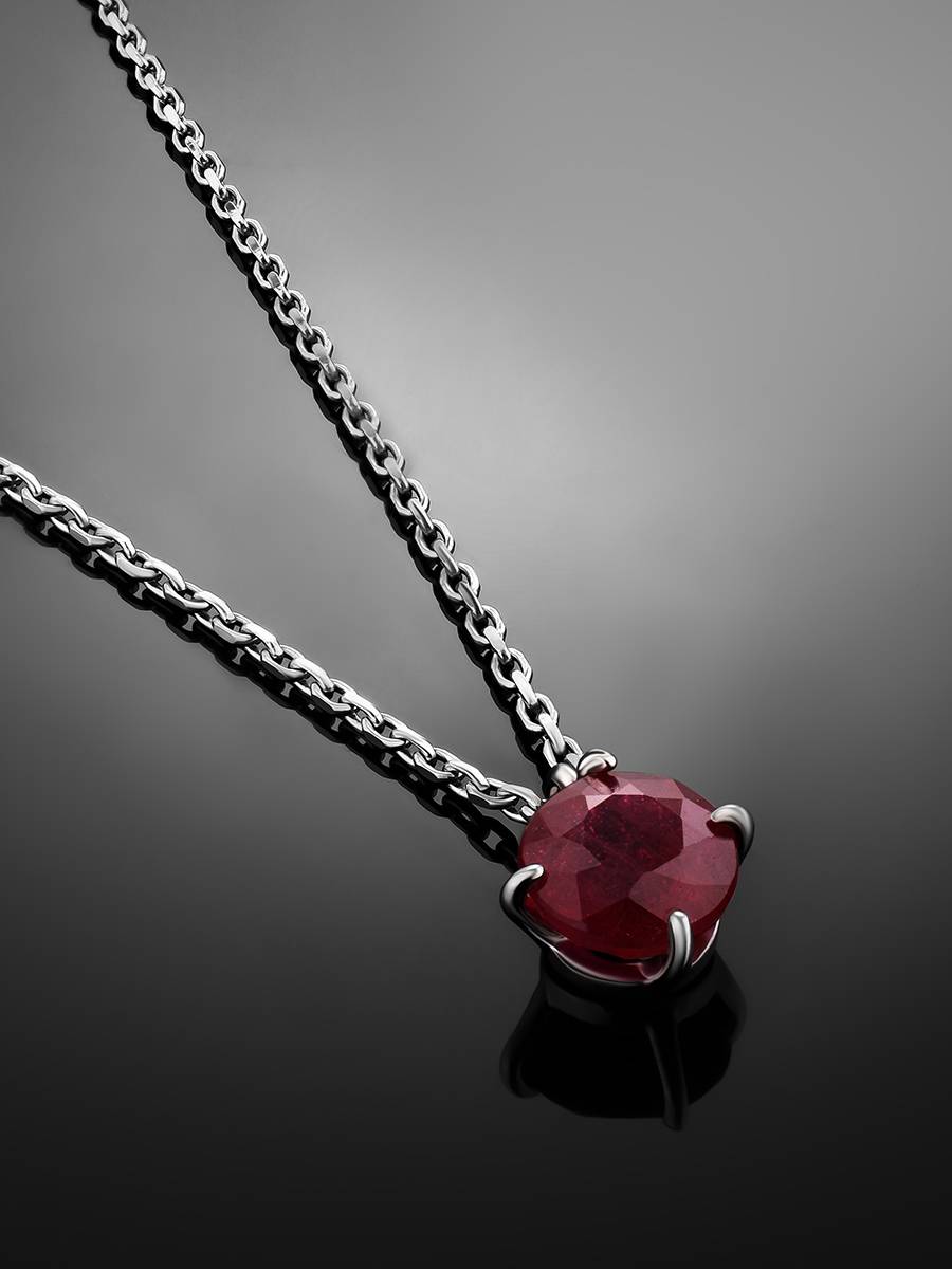 925 Sterling Silver Ruby Necklace, Handmade Red Gemstone Necklace, Ruby,  Dainty Necklace, July Birthstone, Ruby Birthstone