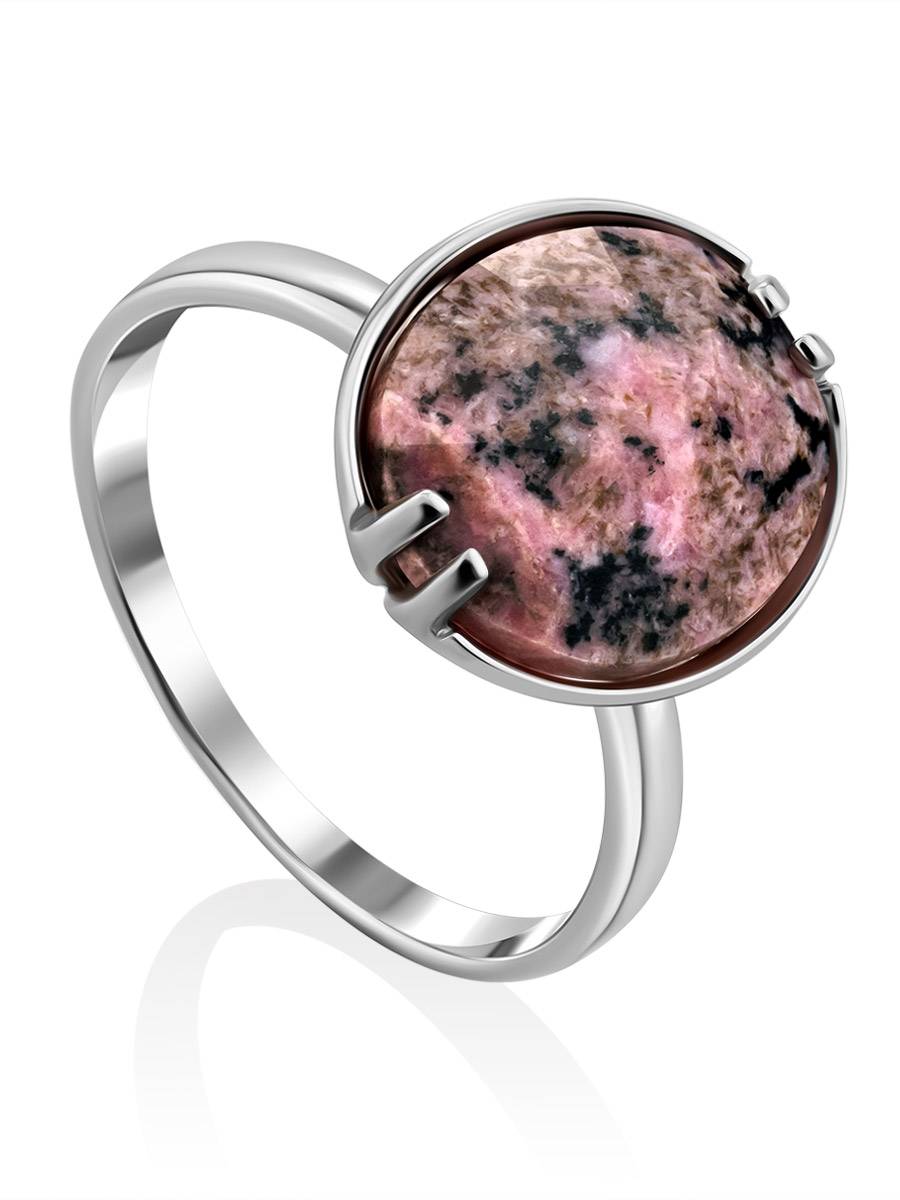 Idioot Oh jee geest Chic Silver Ring With Faceted Oval Rhodonite Stone
