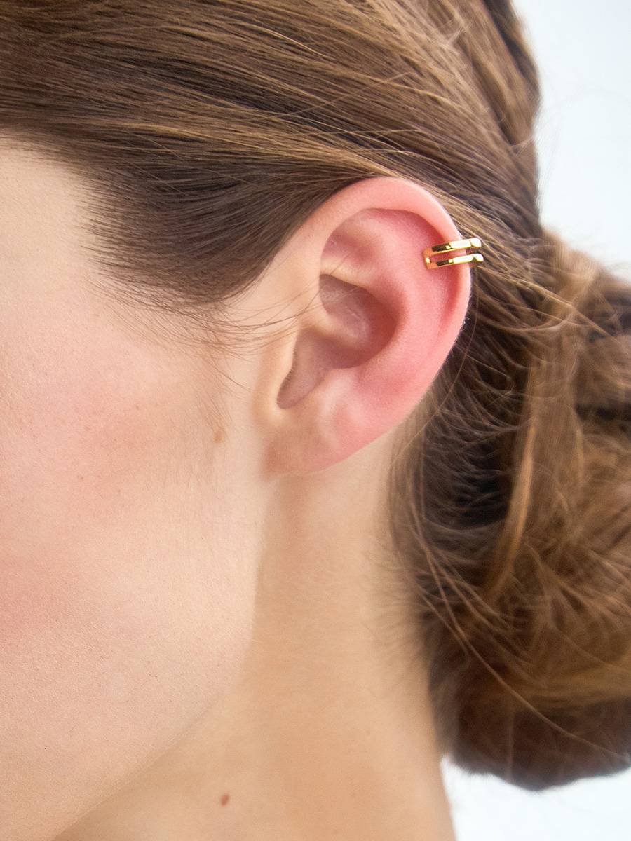 Double Line Gilded Silver Ear Cuff The ICONIC