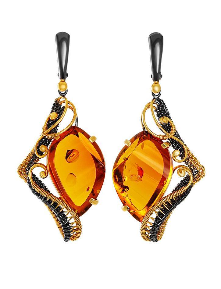 Amber Earrings In Gold-Plated Silver The Triumph, image 