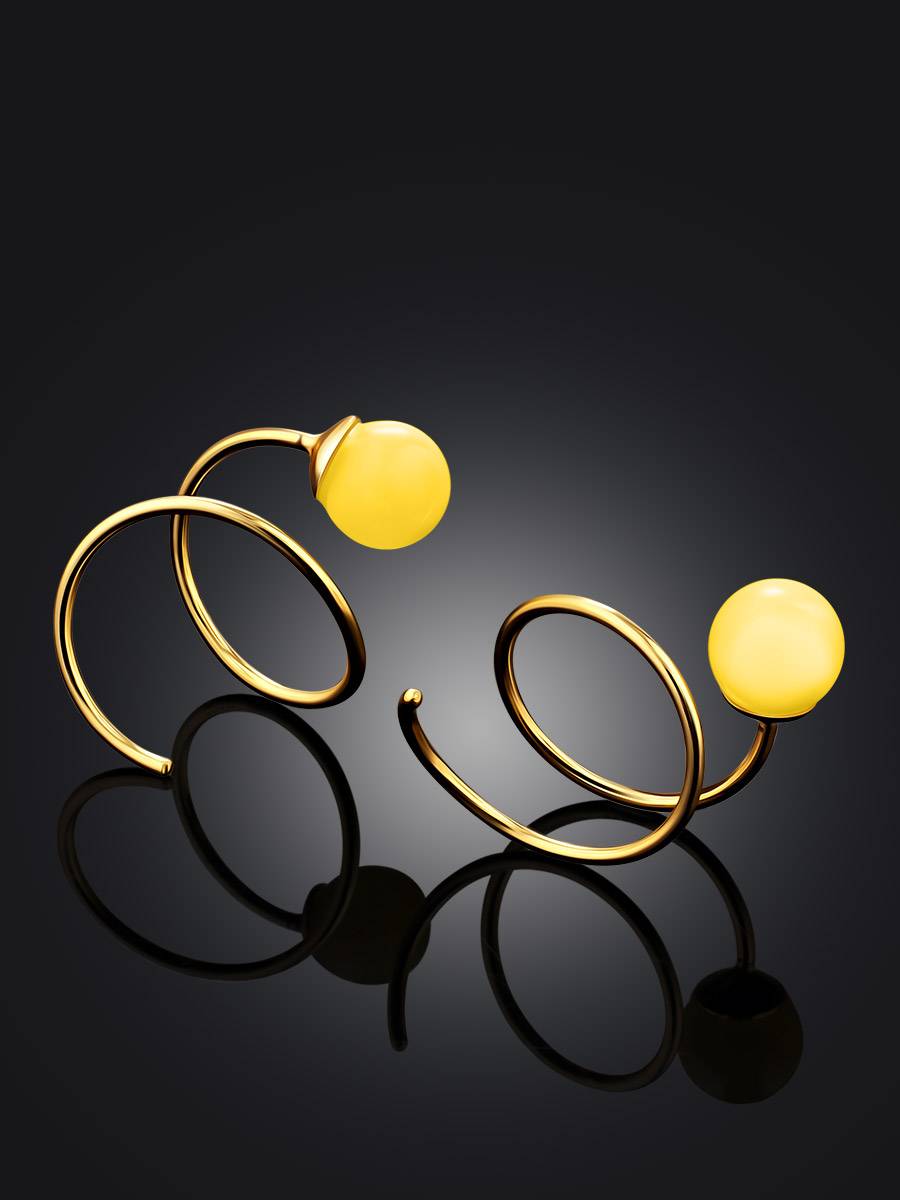 Gilded Silver Amber Spiral Hoop Earrings The Palazzo, image , picture 2