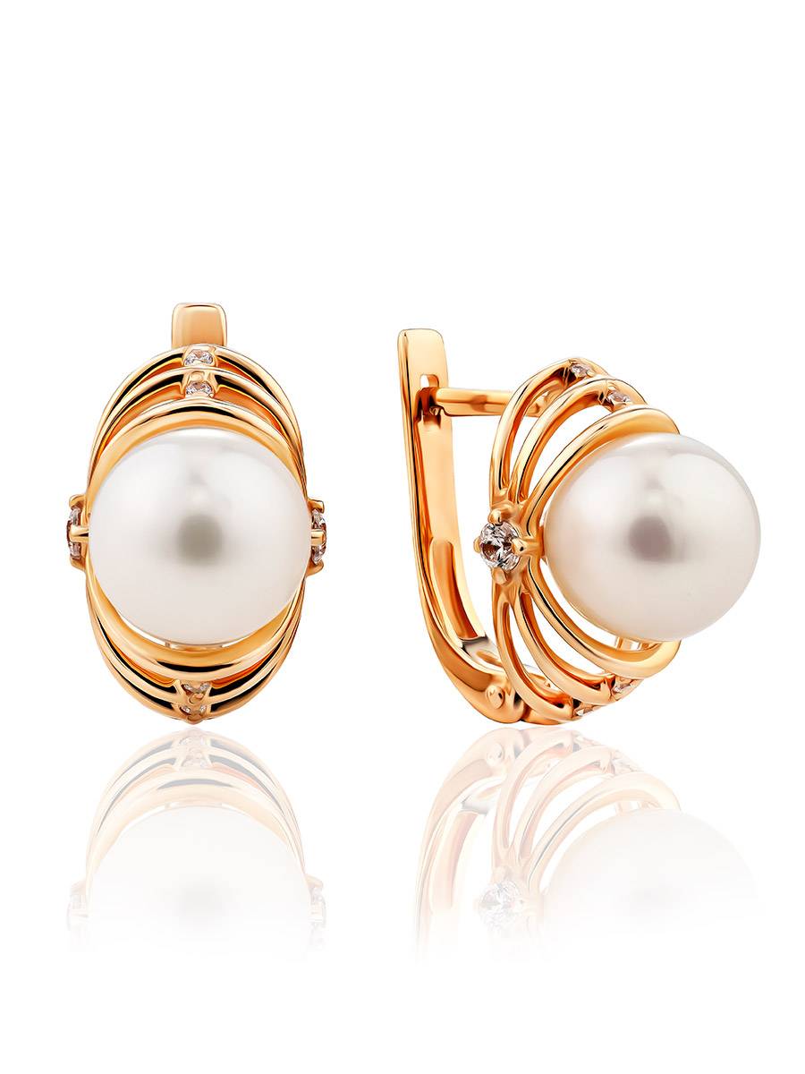 14kt yellow gold pearl Terre stud earring