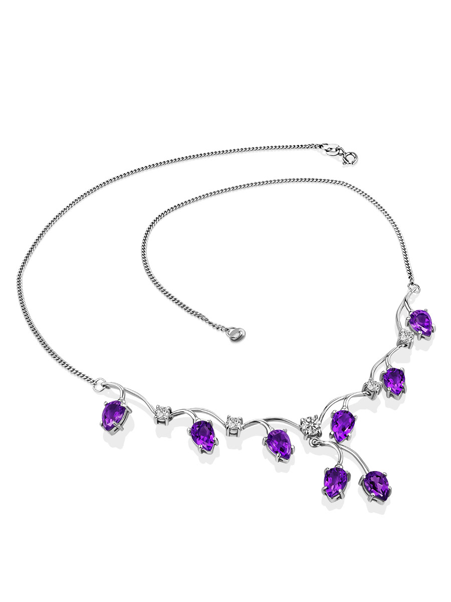 Gorgeous Silver Amethyst Necklace, image , picture 4