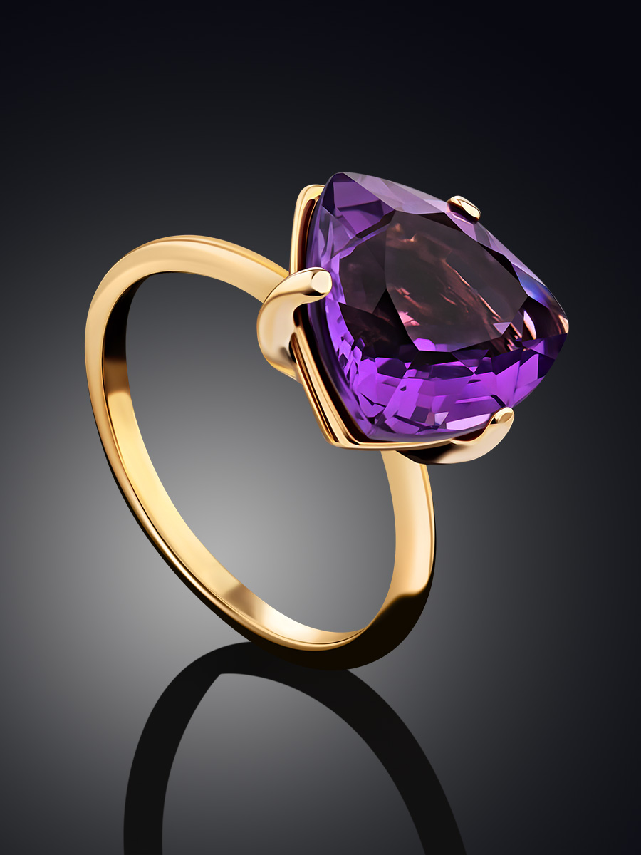 Flamboyant Gilded Silver Amethyst Ring, Ring Size: 9.5 / 19.5, image , picture 2