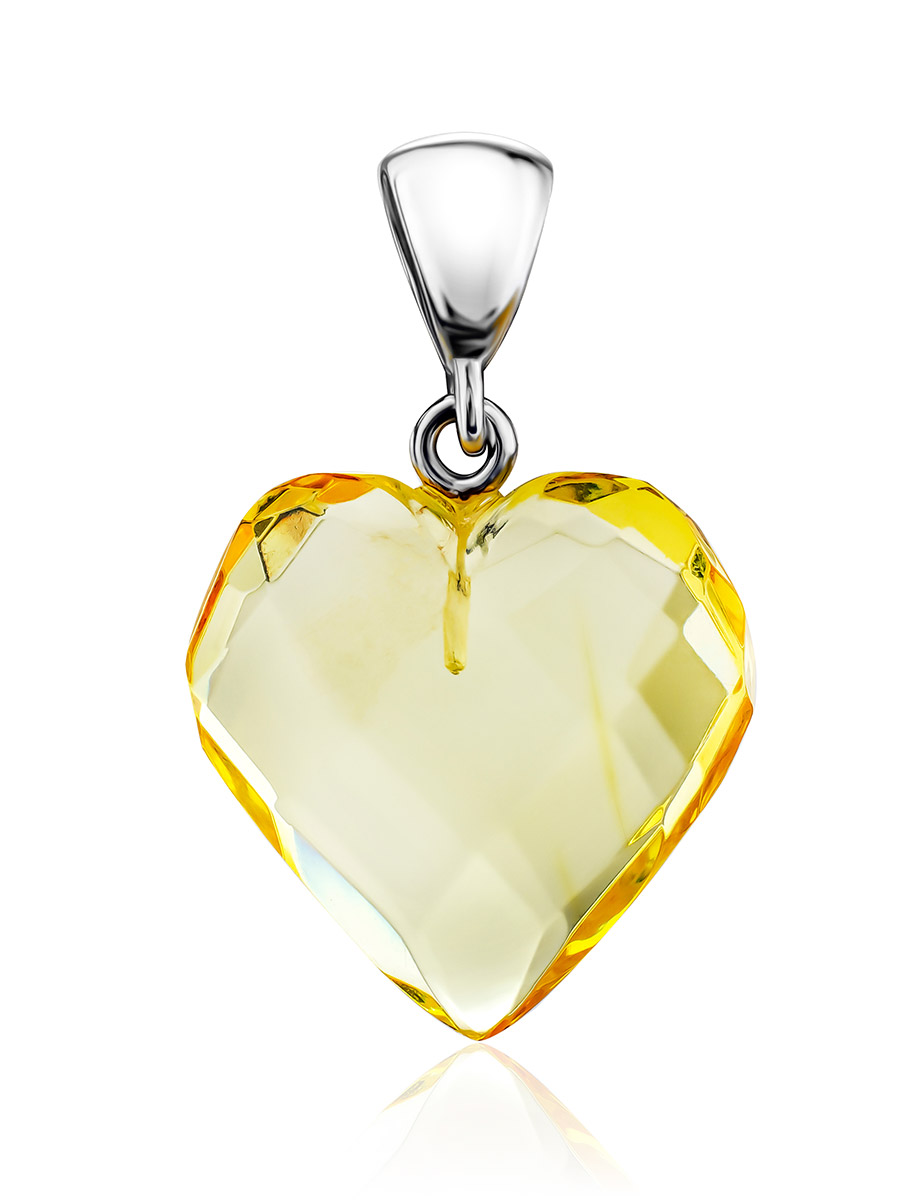 Shimmering Amber Heart Pendant, image 