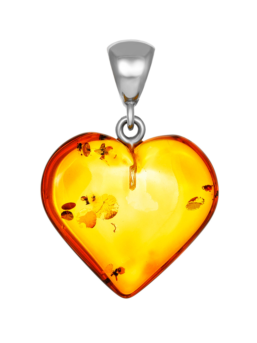 Luminous Amber Heart Pendant, image 