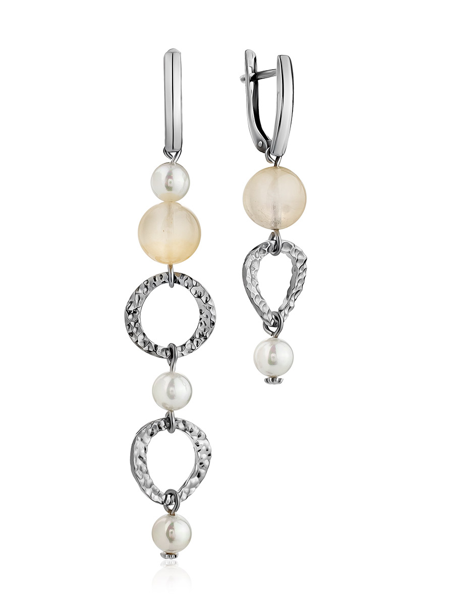 Mismatched Faux Pearl Dangle Earrings, image 