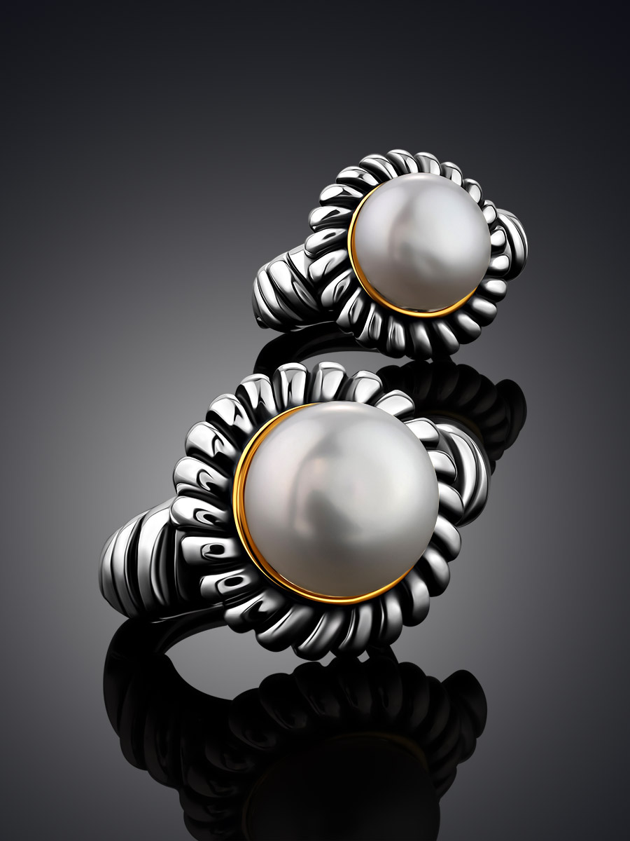 Contemporary Design Pearl Earrings, image , picture 2