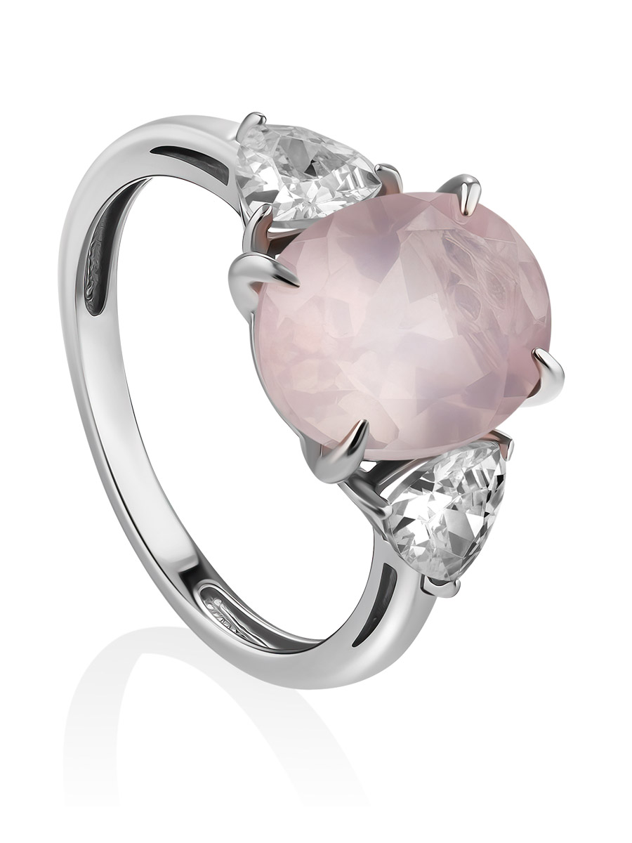 Ultra Chic Pink Quartz Ring, Ring Size: 8 / 18, image 