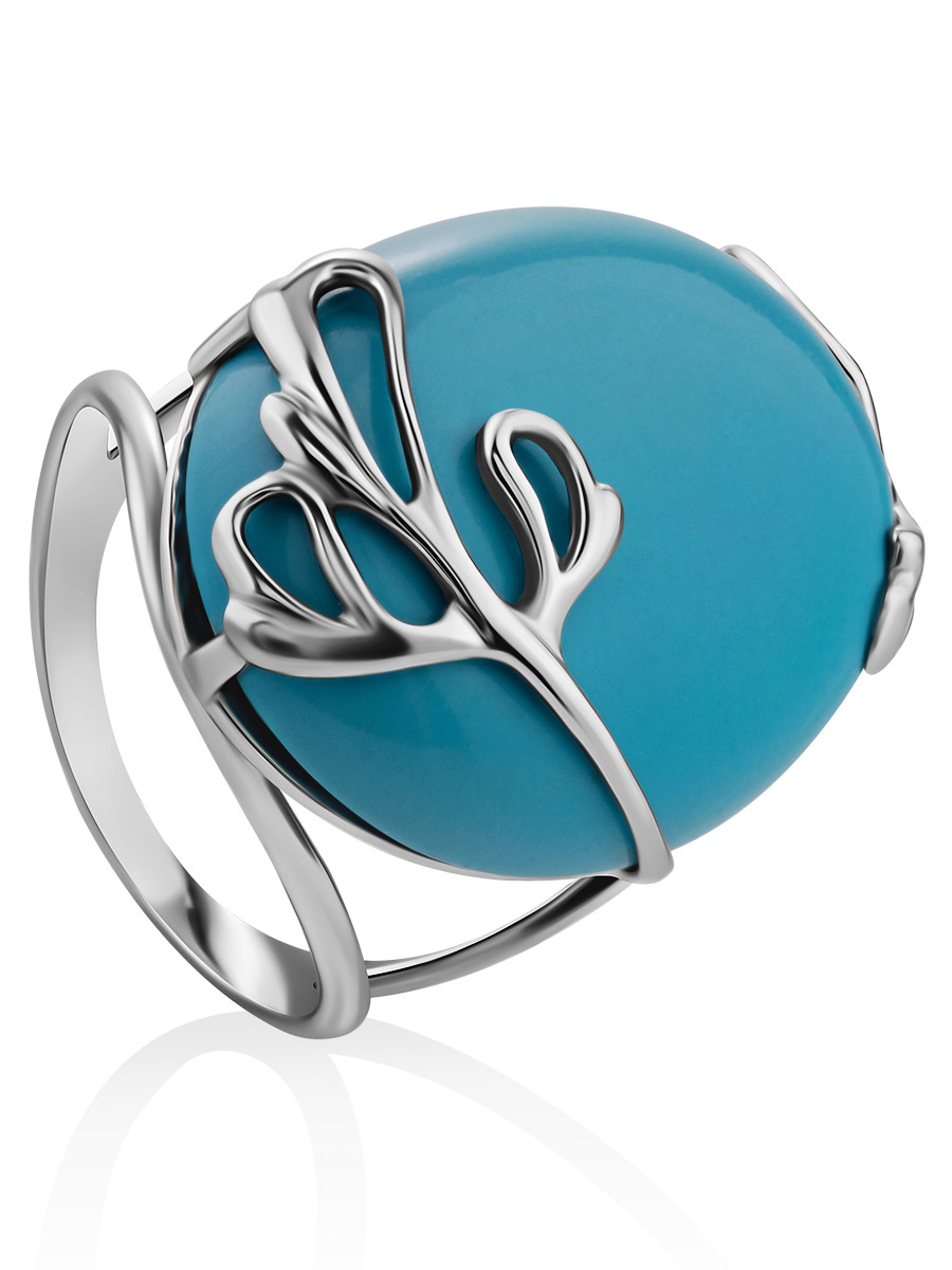 Gorgeous Synthetic Turquoise Cocktail Ring, Ring Size: 8.5 / 18.5, image 