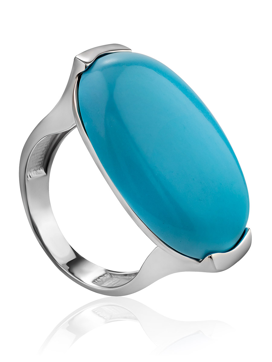 Contemporary Design Blue Stone Ring, Ring Size: 8 / 18, image 