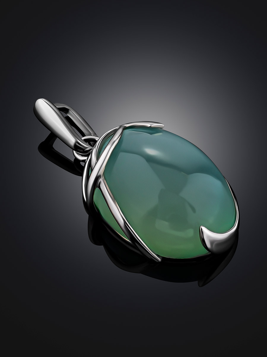 Stunning Green Chalcedony Pendant, image , picture 2