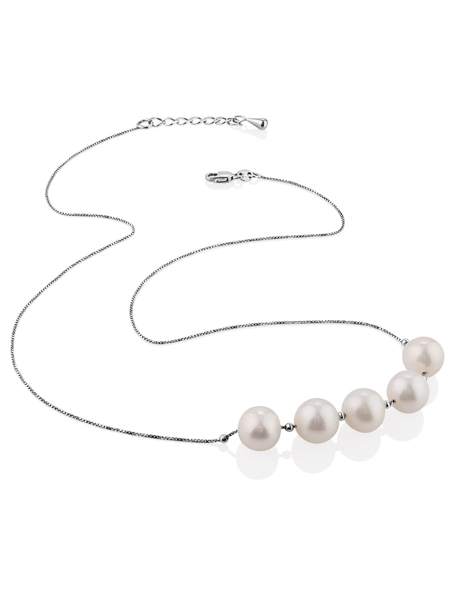 Stylish Pearl Necklace, Length: 45, image , picture 4