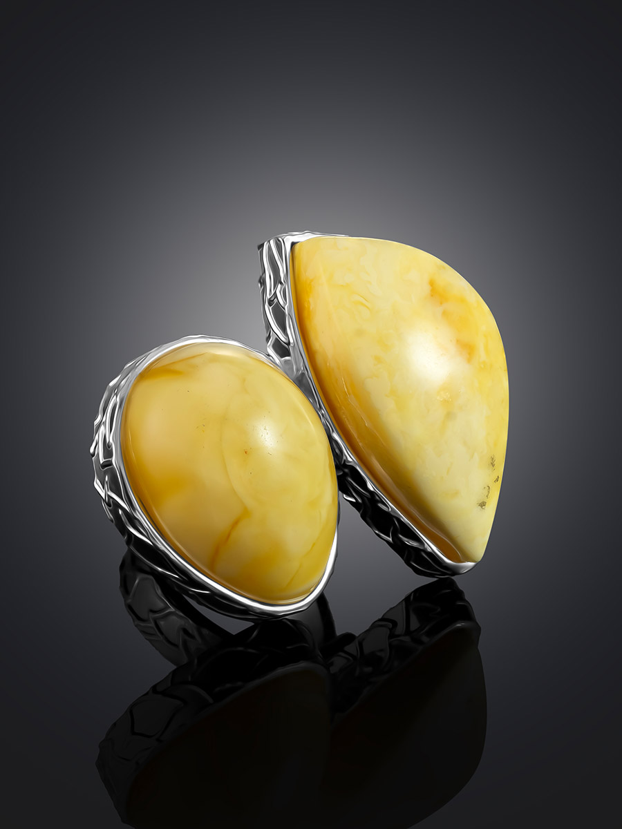 Nature-Inspired Amber Ring The Bella Terra, Ring Size: Adjustable, image , picture 2