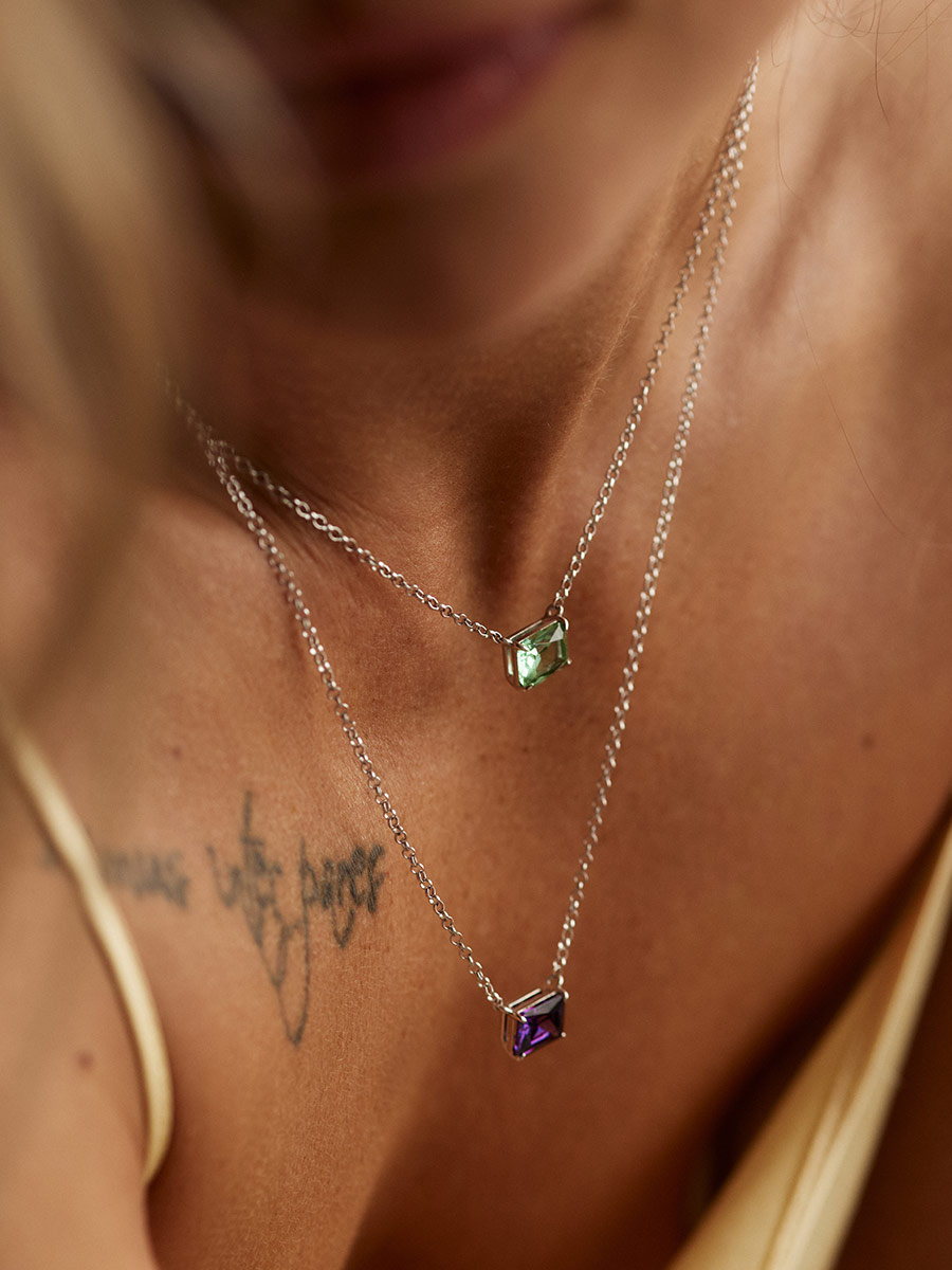 Deep Purple Crystal Pendant Necklace, image , picture 4