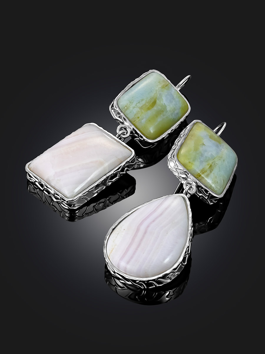 SPECIAL ITEM USA VINTAGE COLOR STONE SWING DESIGN SILVER