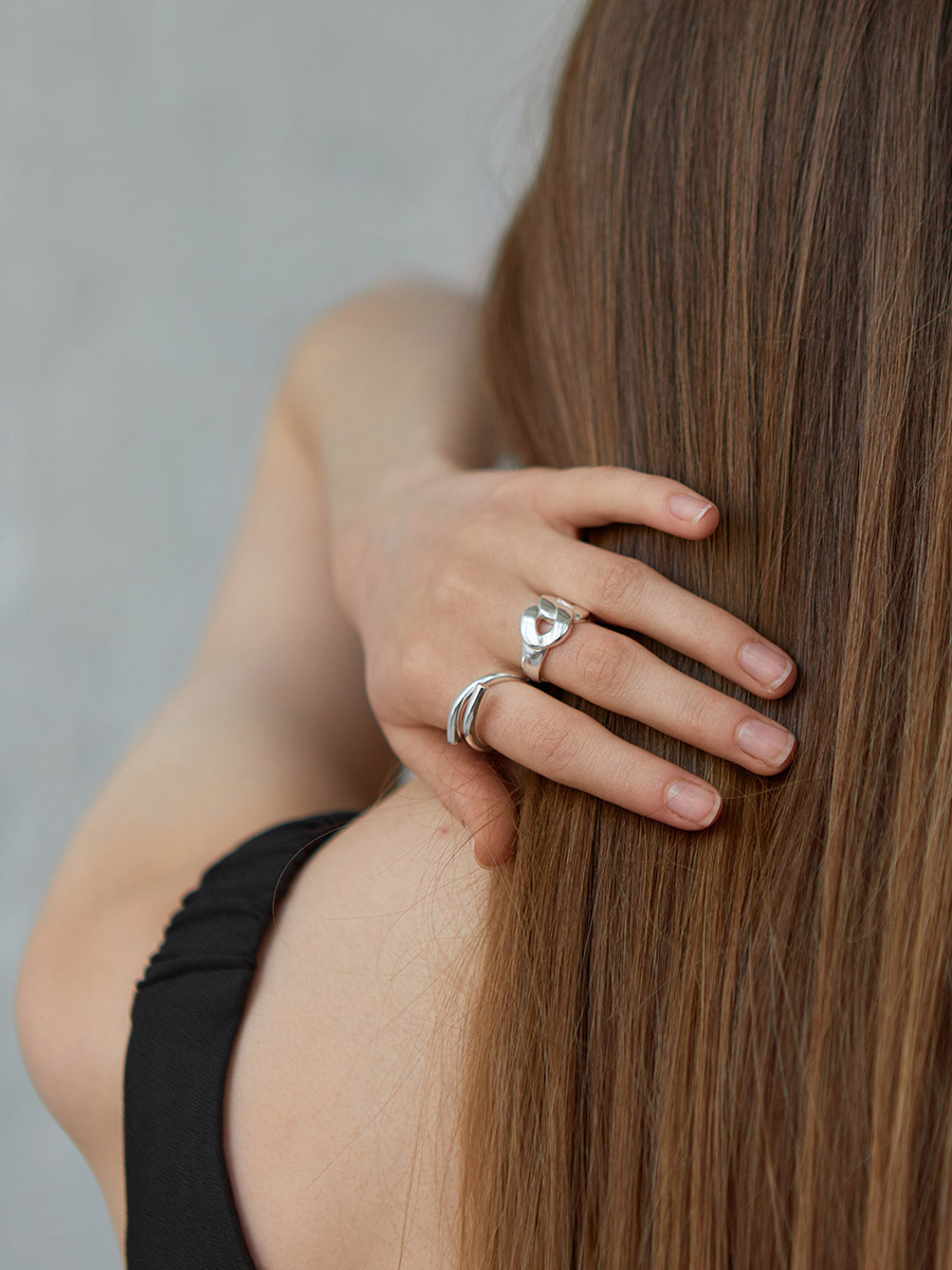Diamond Accented Peace Sign Trendy Design Adjustable Ring (Style#10987) -  Mini Mini Jewels