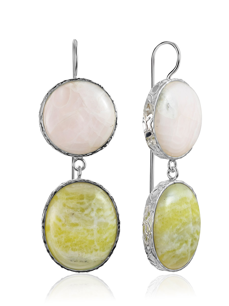 Bold Earrings With Aragonite And Violane The Bella Terra, image 