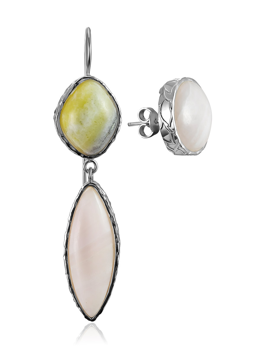 Designer Mismatched Earrings With Natural Stones The Bella Terra, image 