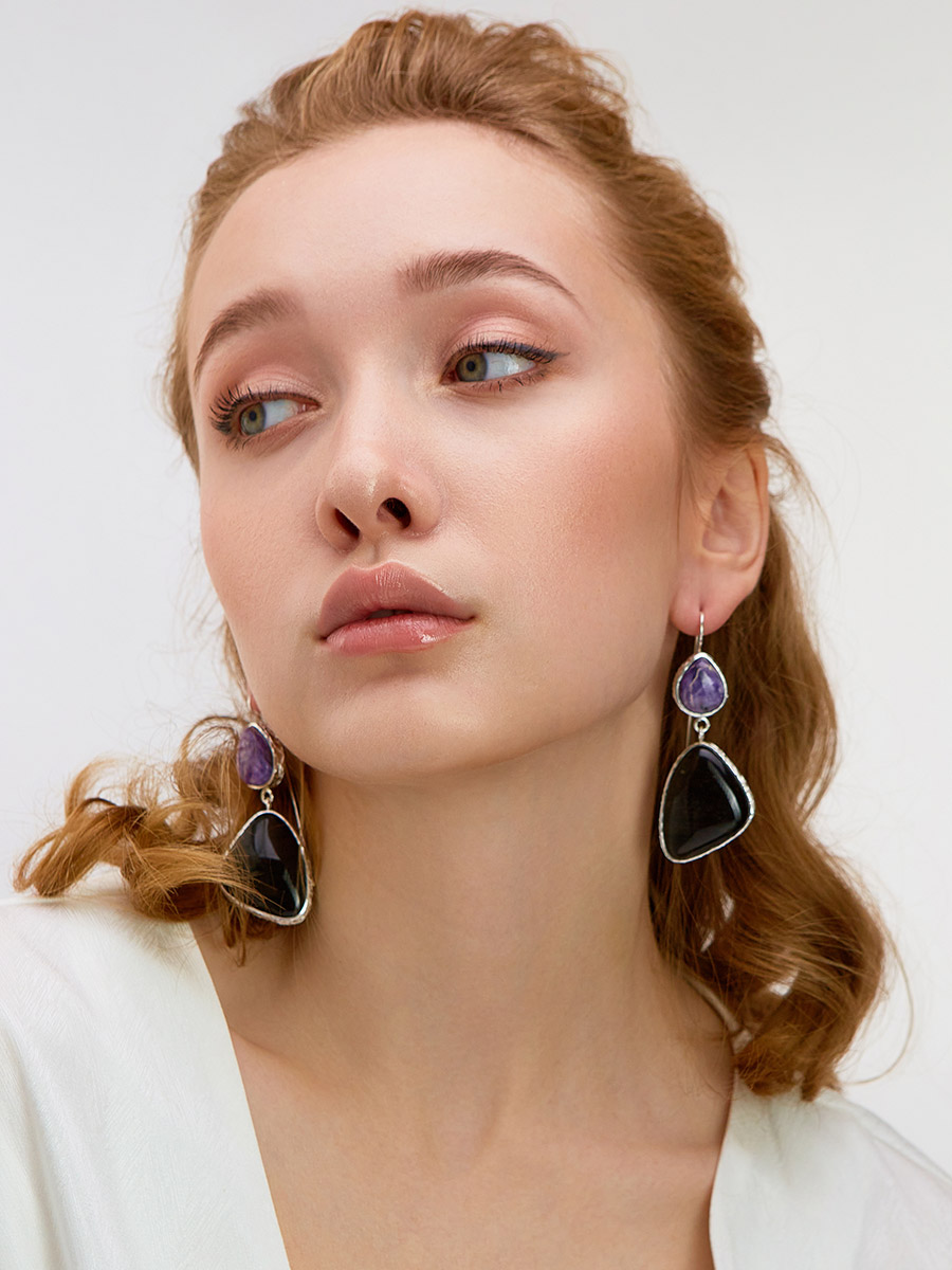 【BLACKPURPLE】Bella Four Chain Stone Earrings Chamonix_-_Silver.jpg?v=1736613246