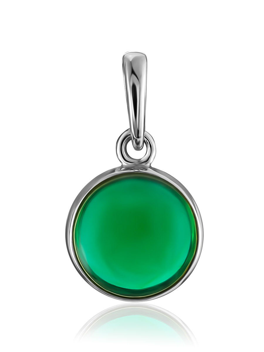 Chic Emerald Colored Amber Pendant, image 