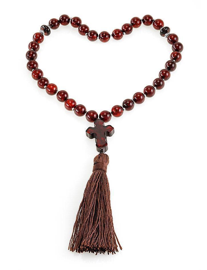 Orthodox 33 Cherry Amber Prayer Beads, image 