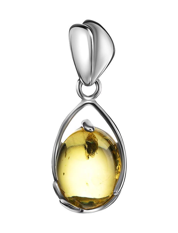 Drop Amber Pendant In Sterling Silver The Selena, image 