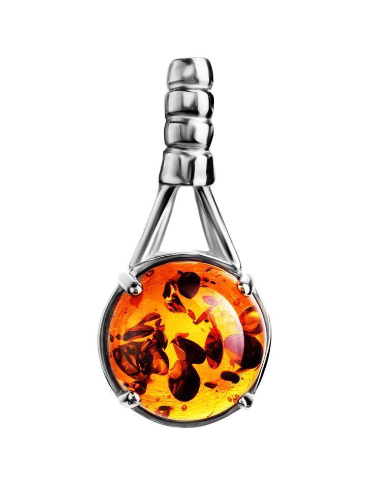 Refined Cognac Amber Pendant In Sterling Silver The Shanghai, image 