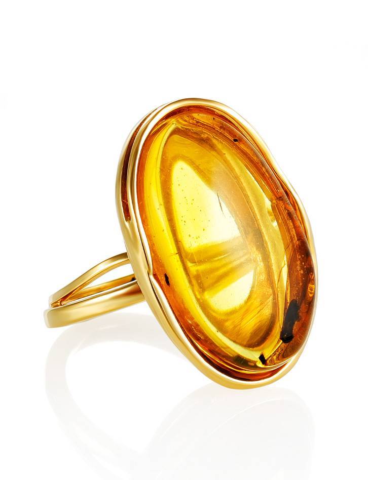 Amber Cocktail Ring With Insect Inclusions The Clio, Ring Size: Adjustable, image 