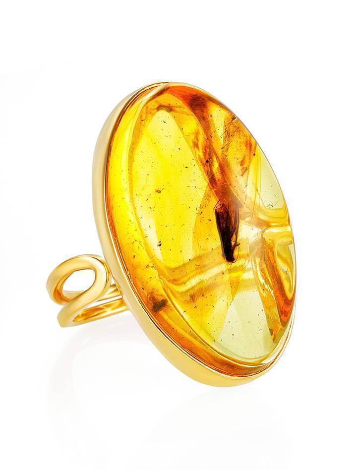 Amber With Insect Inclusions Ring The Clio, Ring Size: Adjustable, image 