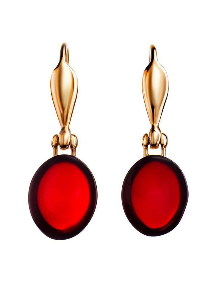 Red amber deals earrings