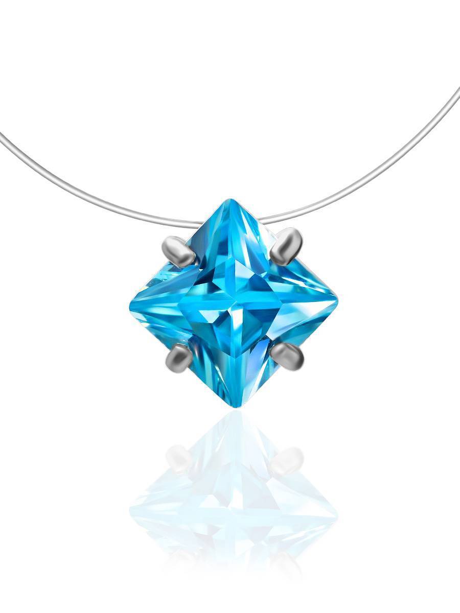 Light blue hot sale crystal necklace