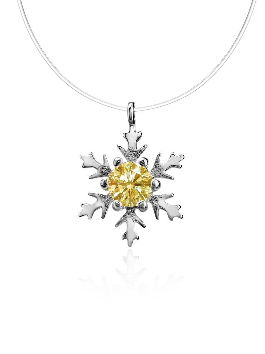Invisible Necklace With Snowflake Pendant The Aurora