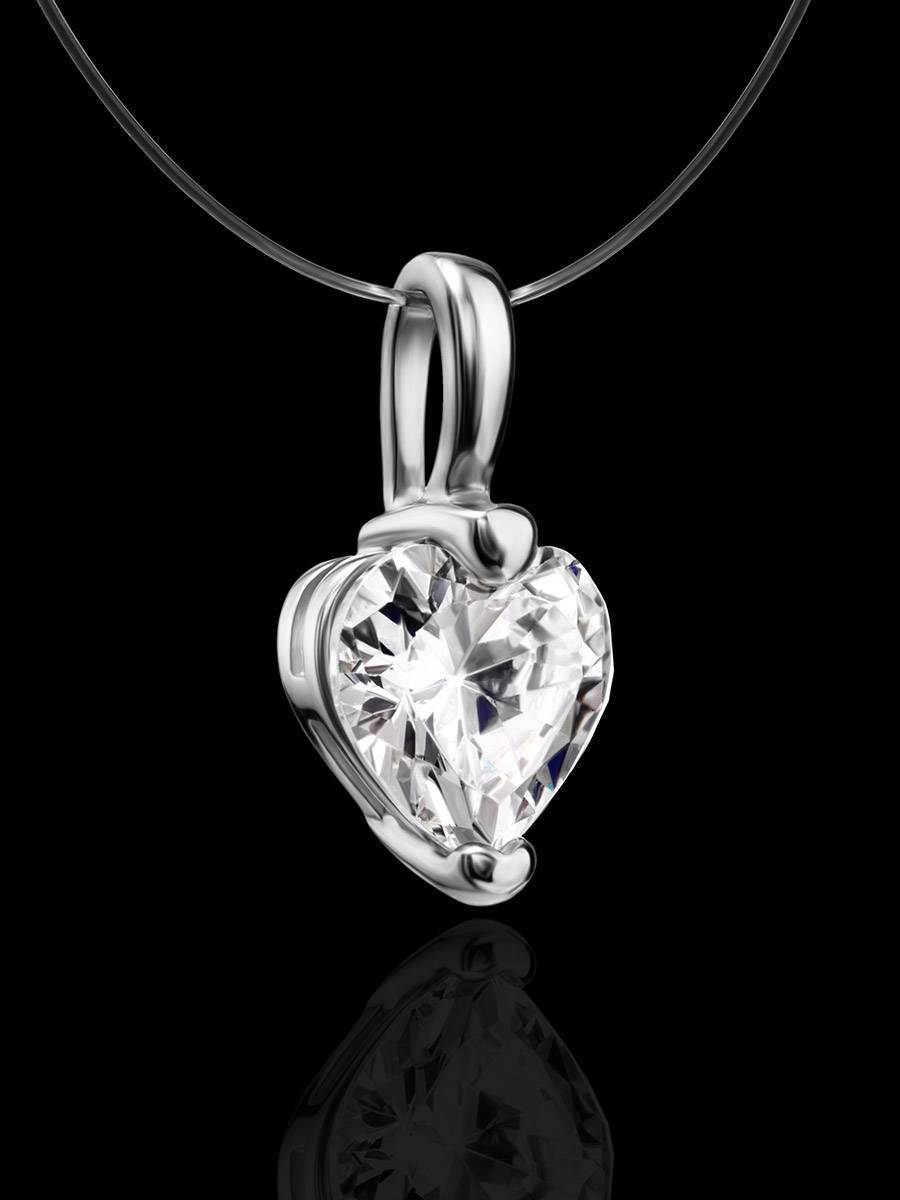 Heart Shaped Pendant Invisible Necklace The Aurora, image , picture 2