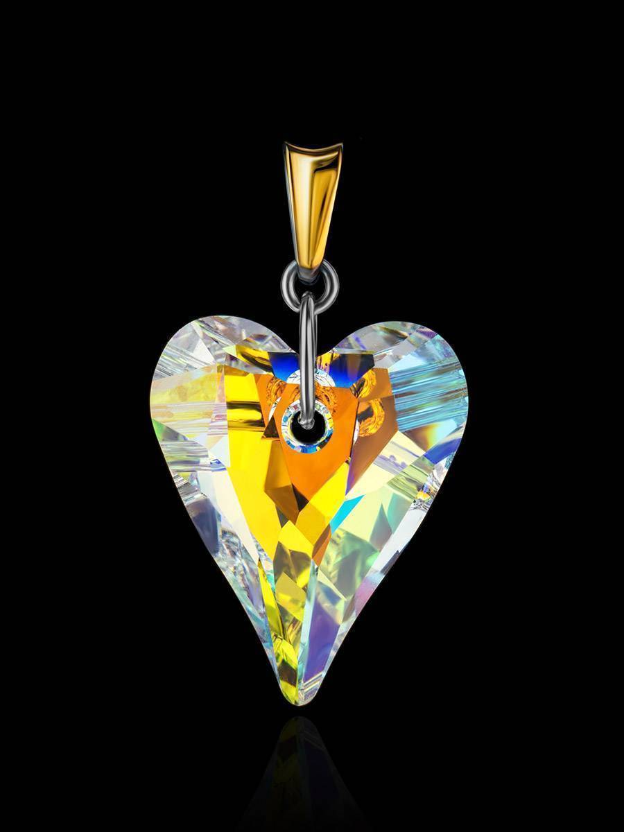 Crystal Heart Pendant In Gold Plated Silver The Fame, image , picture 2