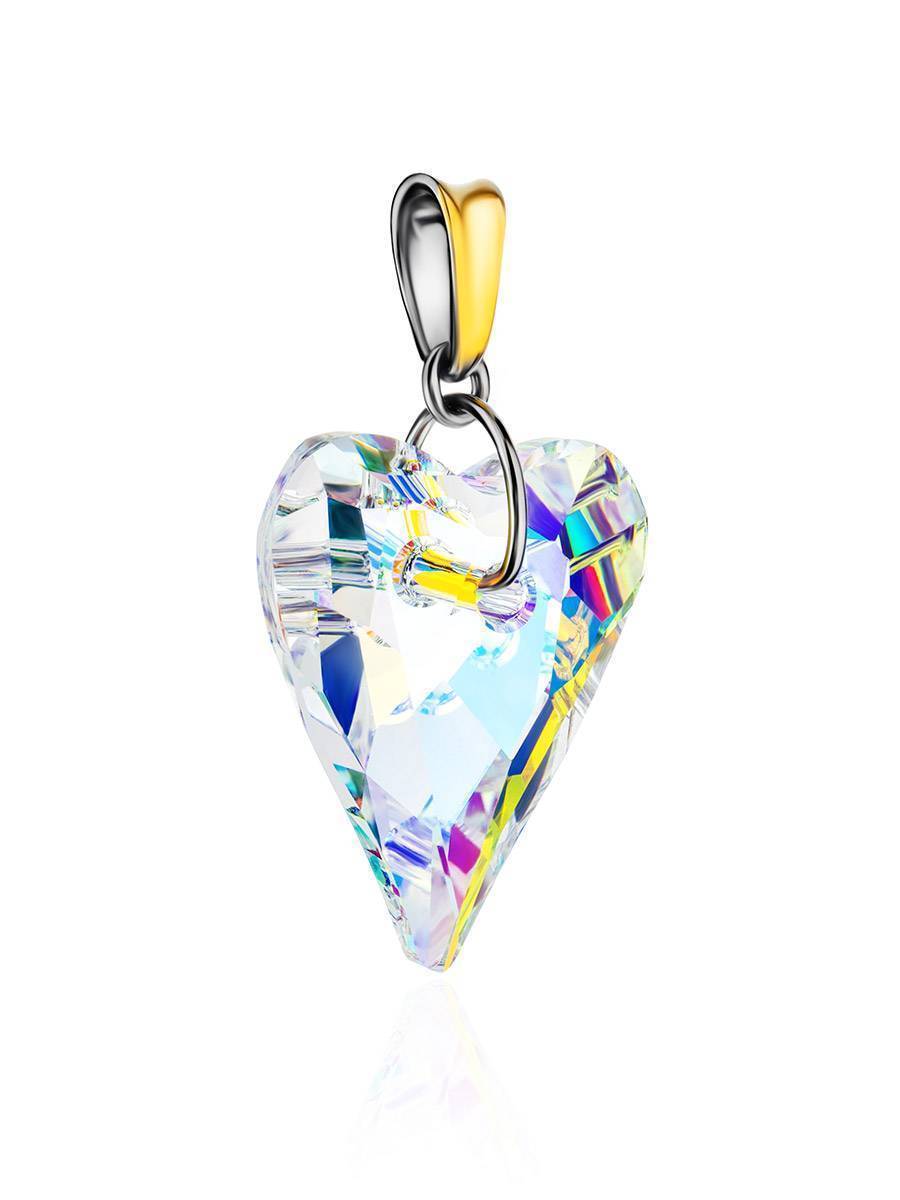 Crystal Heart Pendant In Gold Plated Silver The Fame, image , picture 3