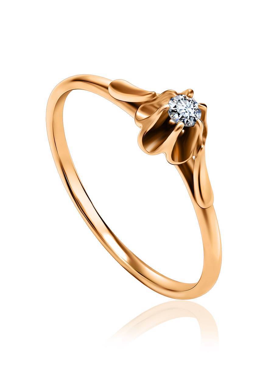 Solitaire White Diamond Ring In Gold, Ring Size: 9 / 19, image 