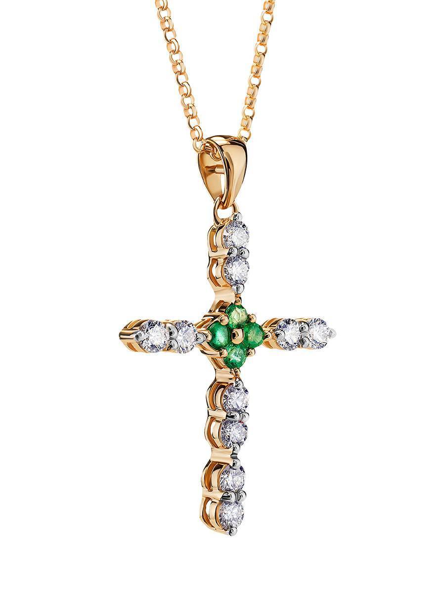 Buy Colombian Emerald Cross Pendant 2.53 TCW 18K Yellow Gold Fine Jewelry  Muzo Mines Online in India - Etsy