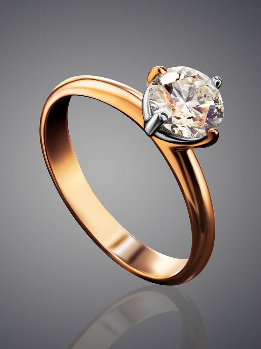 Solitaire Diamond Ring In Gold, Ring Size: 9 / 19, image , picture 2