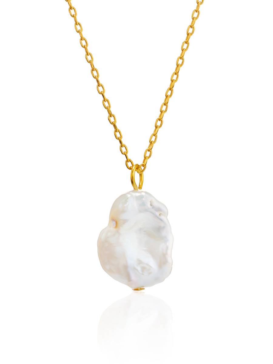 18ct Gold on Sterling Silver ​Pearl Pendant Necklace The Palazzo