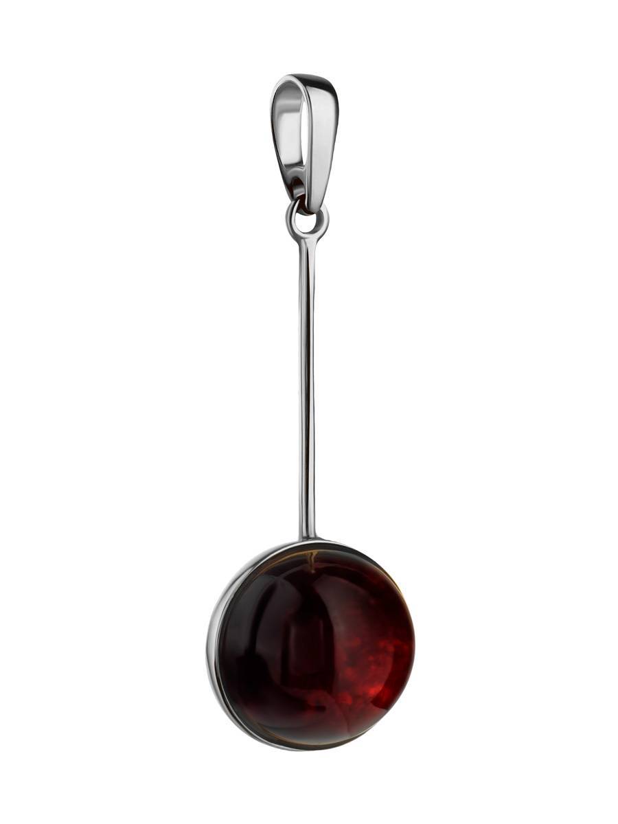 Silver Dangle Pendant With Cherry Amber The Sorbonne, image 