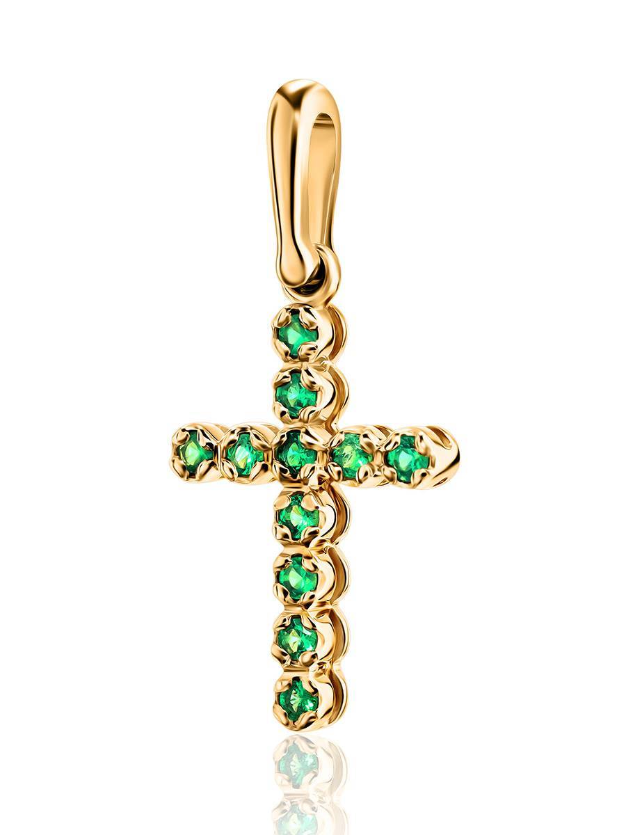 Luxury Birthstone Emerald Cross Pendant Necklace Jewelry - Temu