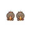 Braided Textile Earrings With Amber And Crystals The India, image 